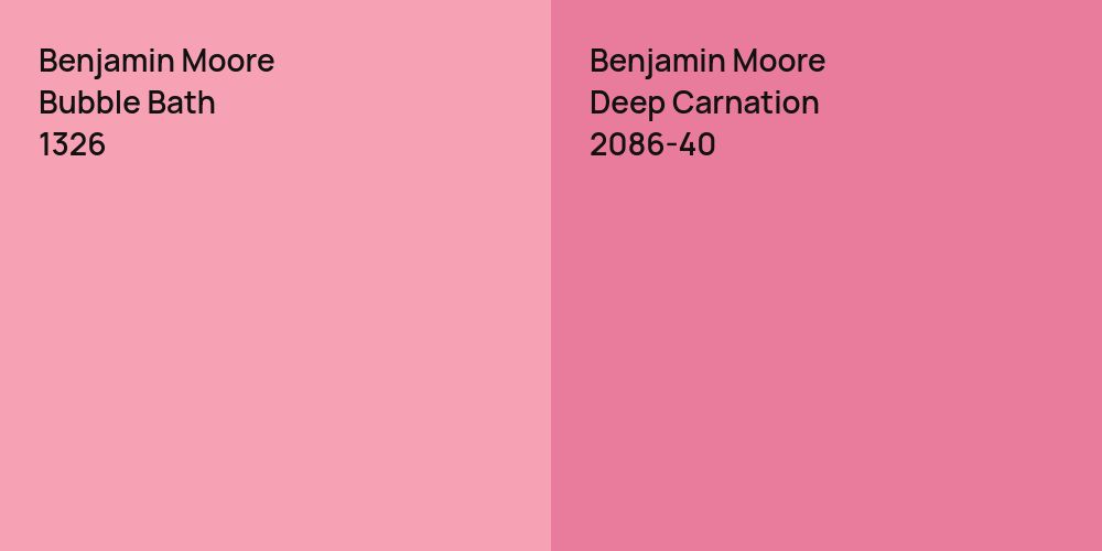 Benjamin Moore Bubble Bath vs. Benjamin Moore Deep Carnation