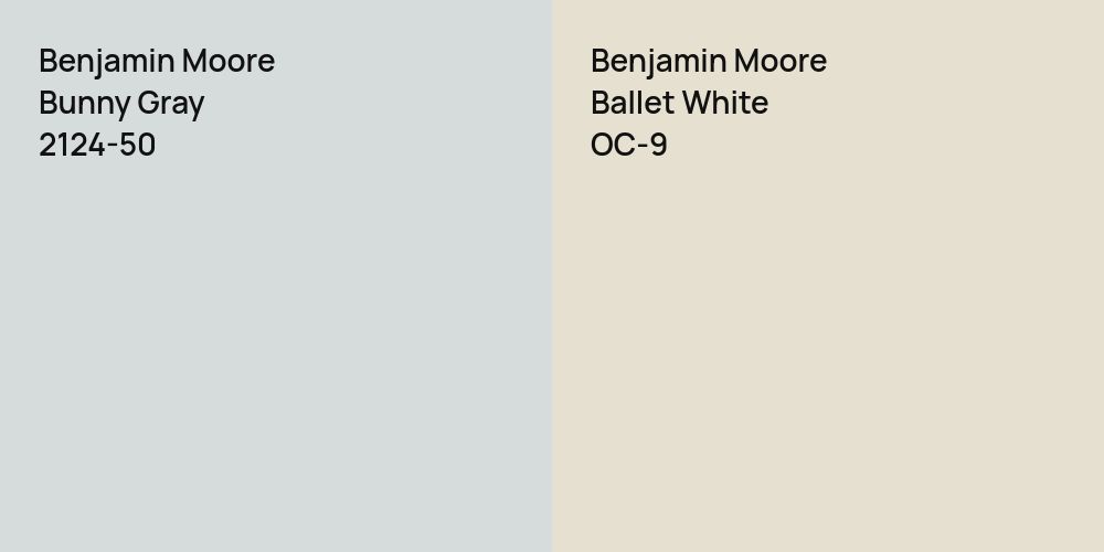 Benjamin Moore Bunny Gray vs. Benjamin Moore Ballet White