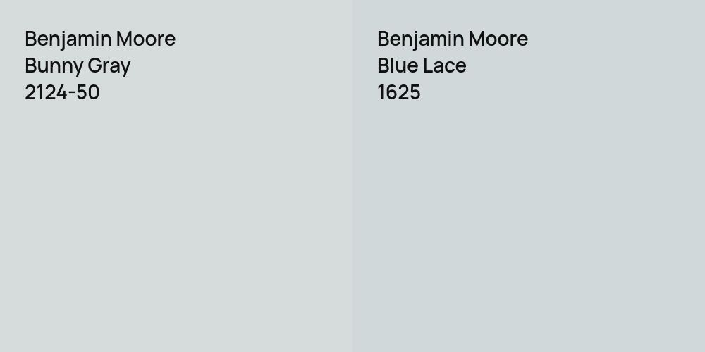 Benjamin Moore Bunny Gray vs. Benjamin Moore Blue Lace