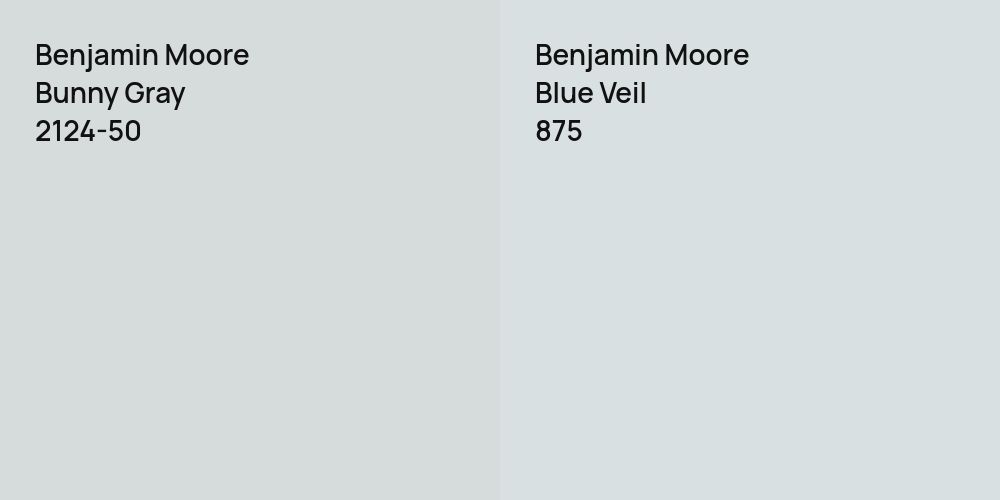 Benjamin Moore Bunny Gray vs. Benjamin Moore Blue Veil