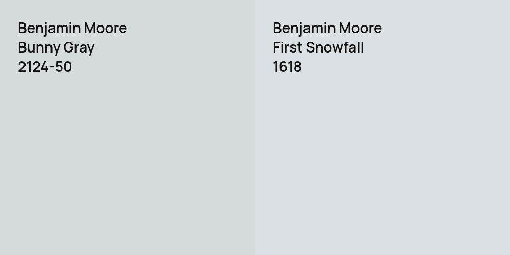 Benjamin Moore Bunny Gray vs. Benjamin Moore First Snowfall