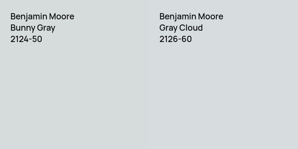 Benjamin Moore Bunny Gray vs. Benjamin Moore Gray Cloud