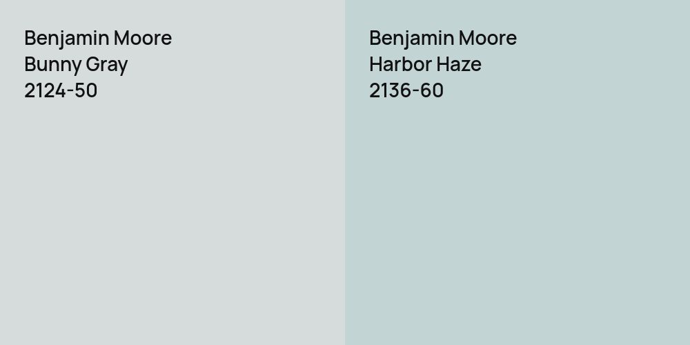 Benjamin Moore Bunny Gray vs. Benjamin Moore Harbor Haze