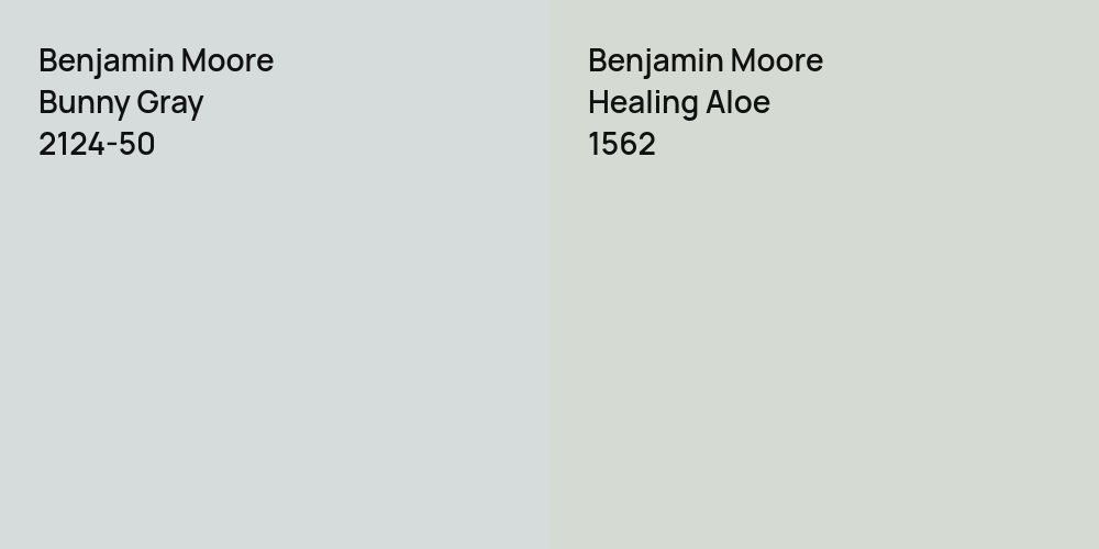 Benjamin Moore Bunny Gray vs. Benjamin Moore Healing Aloe