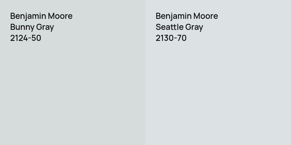 Benjamin Moore Bunny Gray vs. Benjamin Moore Seattle Gray