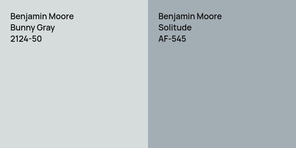 Benjamin Moore Bunny Gray vs. Benjamin Moore Solitude