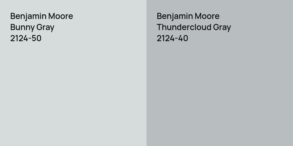 Benjamin Moore Bunny Gray vs. Benjamin Moore Thundercloud Gray