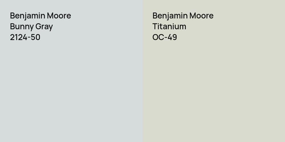 Benjamin Moore Bunny Gray vs. Benjamin Moore Titanium