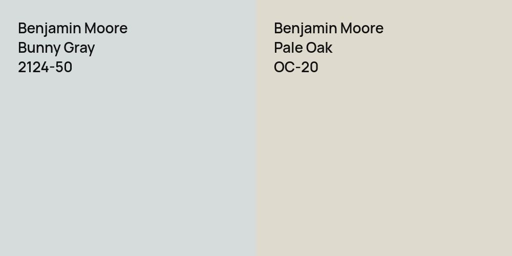 Benjamin Moore Bunny Gray vs. Benjamin Moore Pale Oak