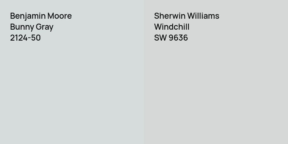 Benjamin Moore Bunny Gray vs. Sherwin Williams Windchill