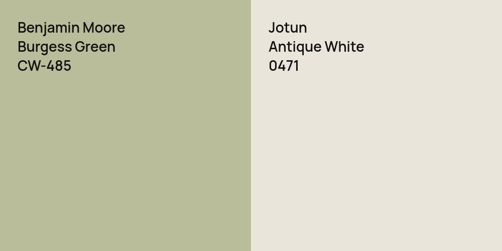 Benjamin Moore Burgess Green vs. Jotun Antique White