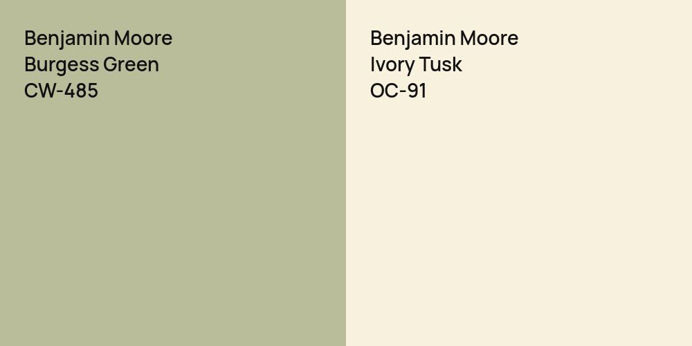 Benjamin Moore Burgess Green vs. Benjamin Moore Ivory Tusk