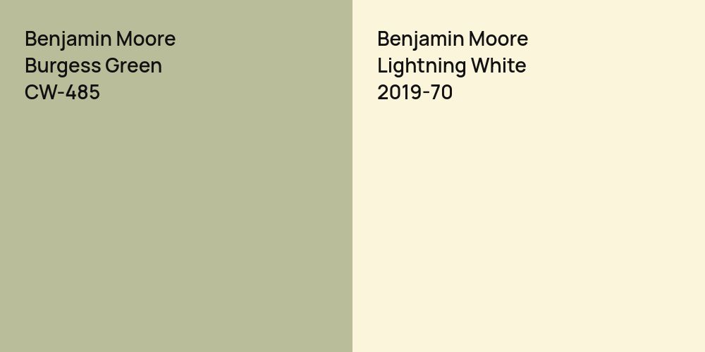 Benjamin Moore Burgess Green vs. Benjamin Moore Lightning White