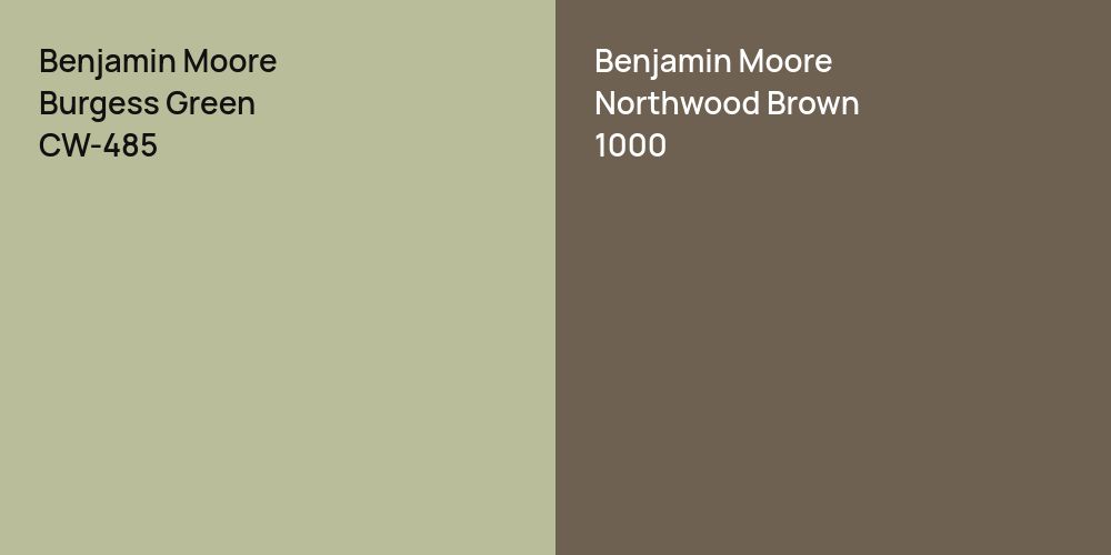 Benjamin Moore Burgess Green vs. Benjamin Moore Northwood Brown