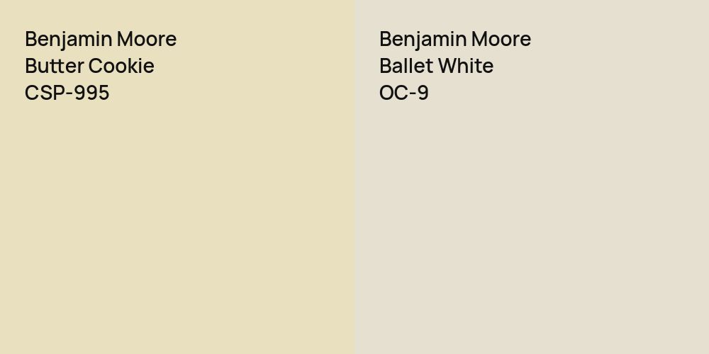 Benjamin Moore Butter Cookie vs. Benjamin Moore Ballet White