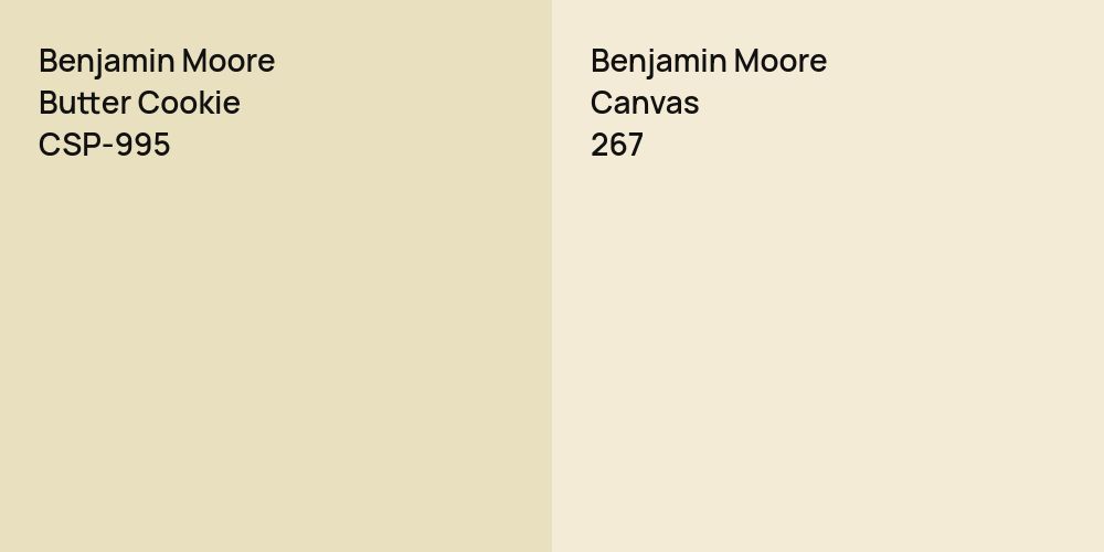 Benjamin Moore Butter Cookie vs. Benjamin Moore Canvas