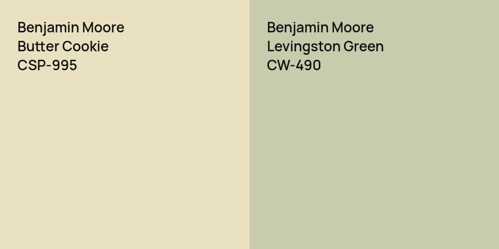 Benjamin Moore Butter Cookie vs. Benjamin Moore Levingston Green