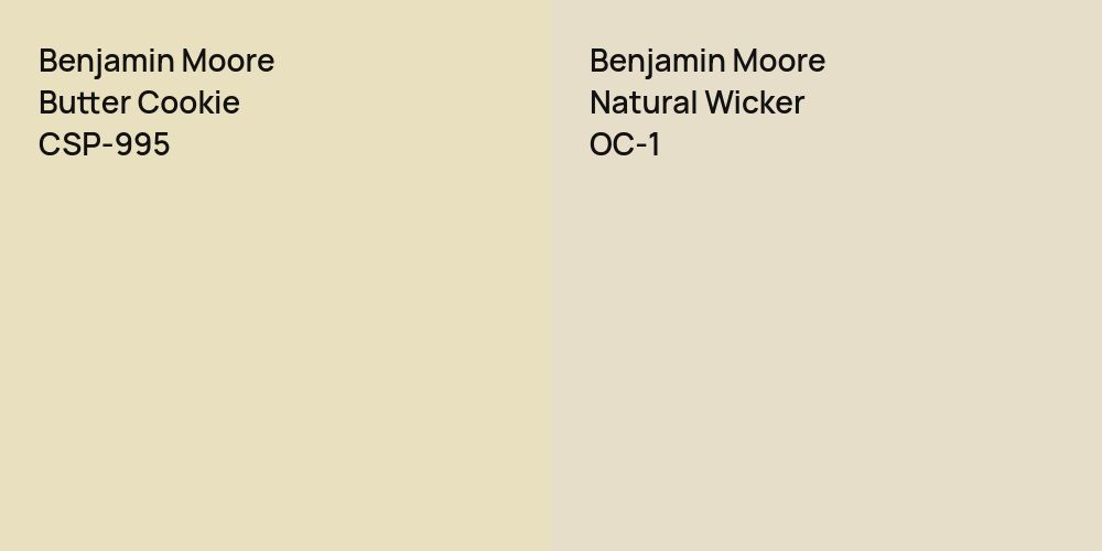 Benjamin Moore Butter Cookie vs. Benjamin Moore Natural Wicker