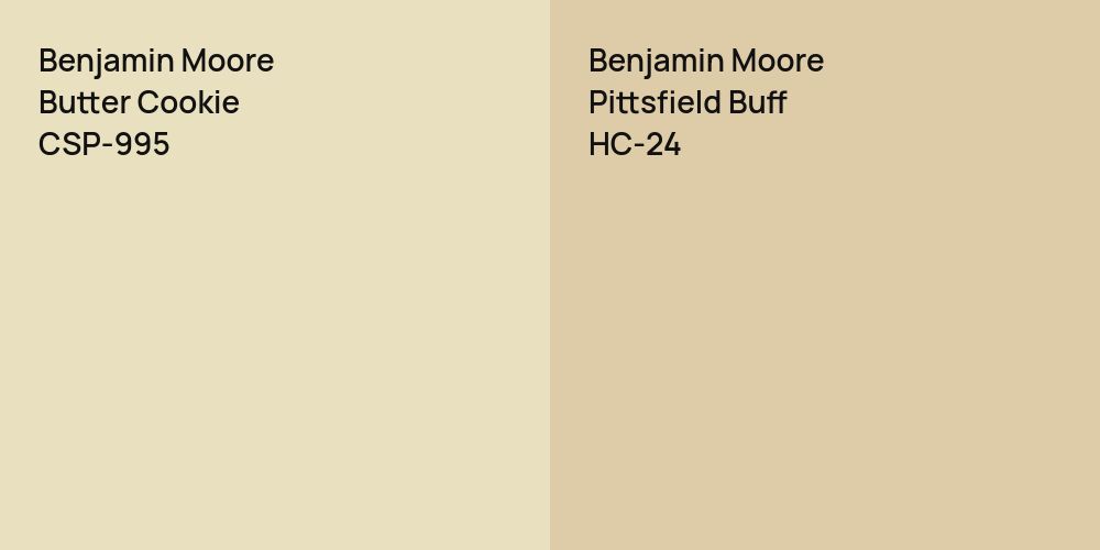 Benjamin Moore Butter Cookie vs. Benjamin Moore Pittsfield Buff