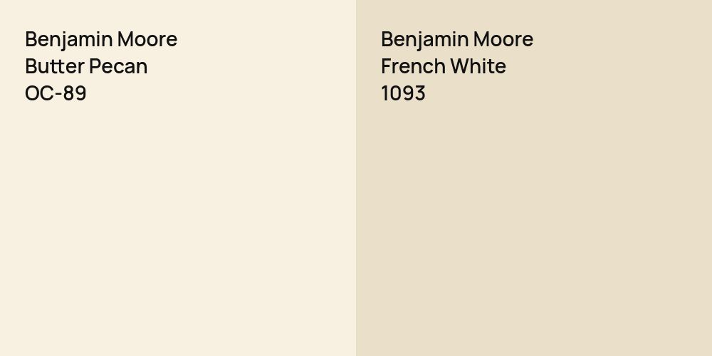 Benjamin Moore Butter Pecan vs. Benjamin Moore French White