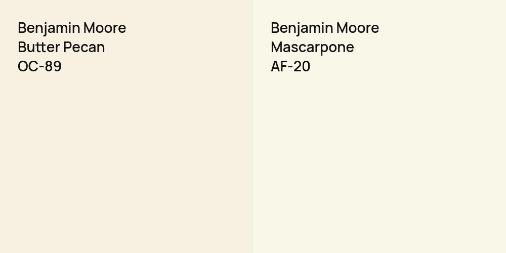 Benjamin Moore Butter Pecan vs. Benjamin Moore Mascarpone