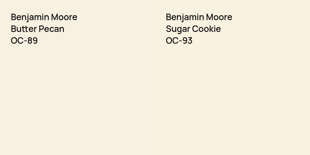 Benjamin Moore Butter Pecan vs. Benjamin Moore Sugar Cookie