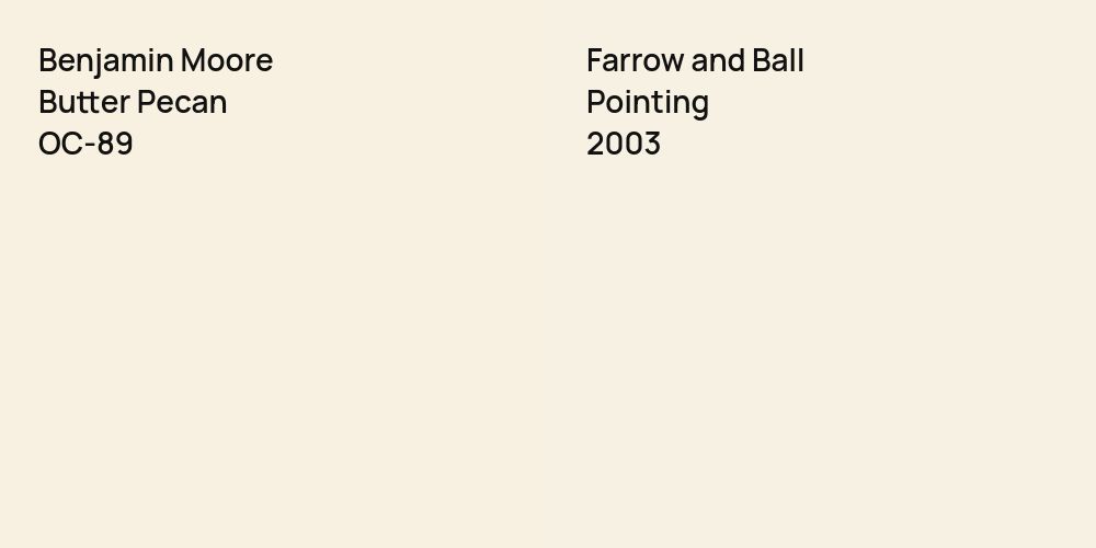 Benjamin Moore Butter Pecan vs. Farrow and Ball Pointing