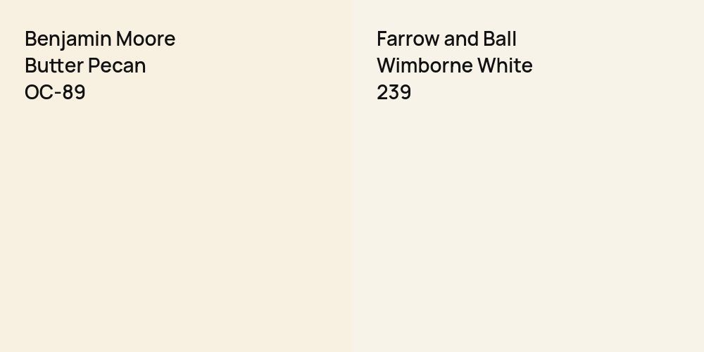 Benjamin Moore Butter Pecan vs. Farrow and Ball Wimborne White