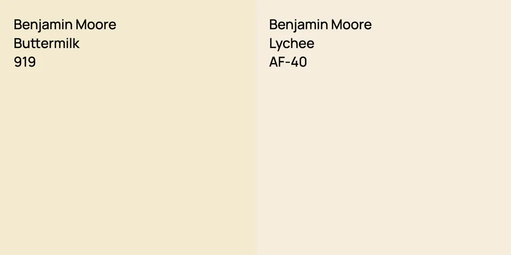 Benjamin Moore Buttermilk vs. Benjamin Moore Lychee