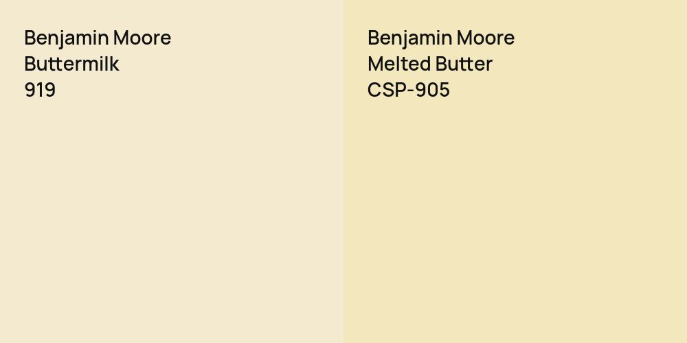 Benjamin Moore Buttermilk vs. Benjamin Moore Melted Butter