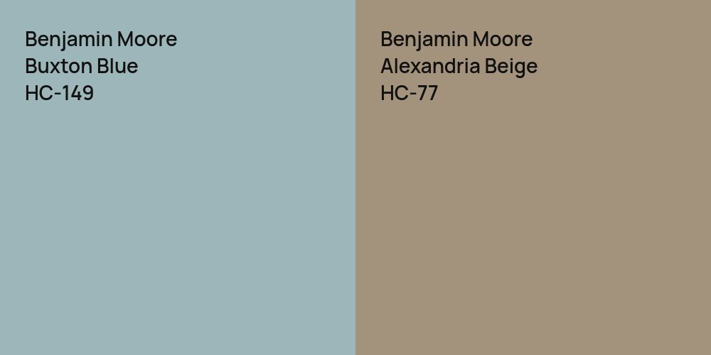 Benjamin Moore Buxton Blue vs. Benjamin Moore Alexandria Beige