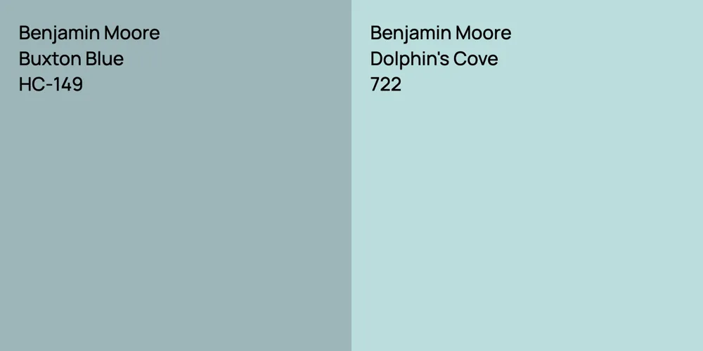 Benjamin Moore Buxton Blue vs. Benjamin Moore Dolphin's Cove