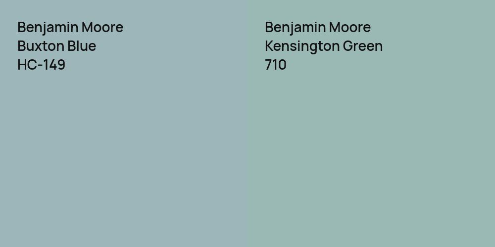 Benjamin Moore Buxton Blue vs. Benjamin Moore Kensington Green