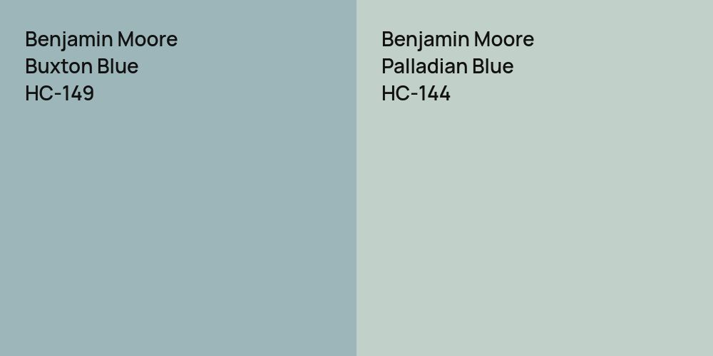 Benjamin Moore Buxton Blue vs. Benjamin Moore Palladian Blue