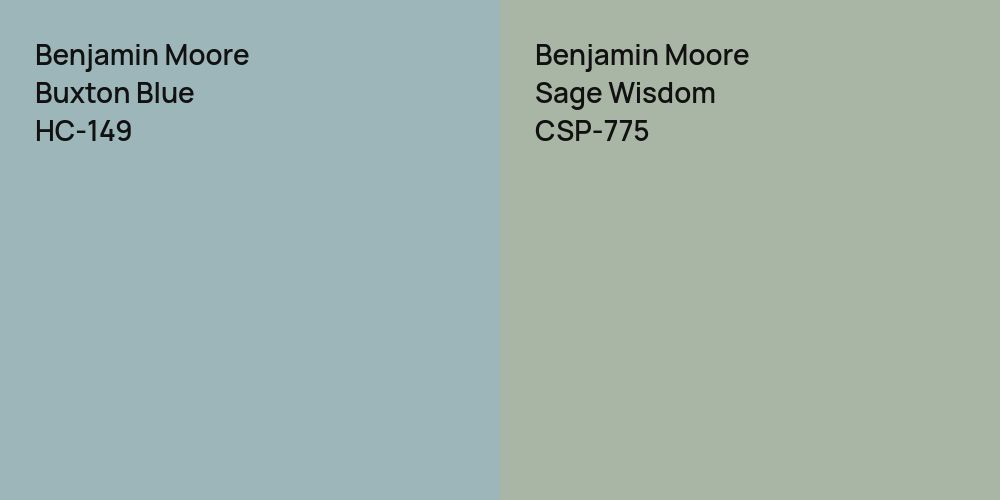 Benjamin Moore Buxton Blue vs. Benjamin Moore Sage Wisdom