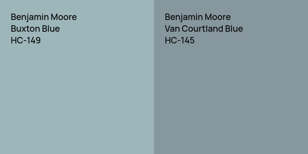 Benjamin Moore Buxton Blue vs. Benjamin Moore Van Courtland Blue