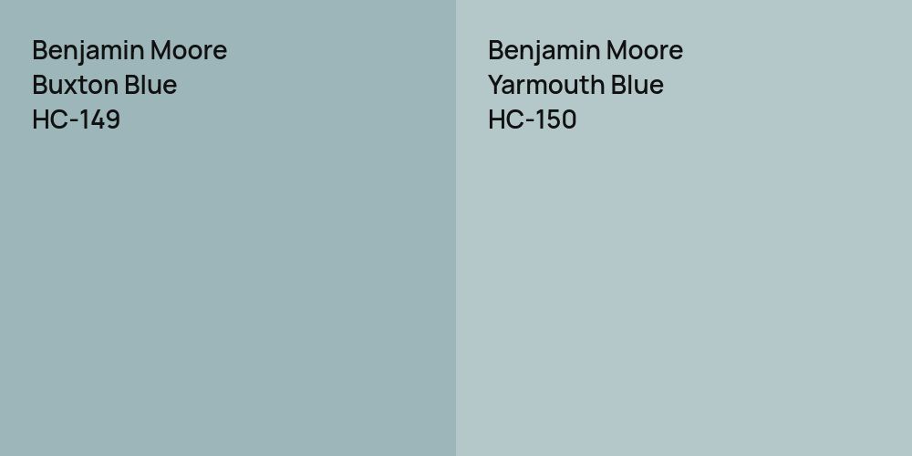 Benjamin Moore Buxton Blue vs. Benjamin Moore Yarmouth Blue