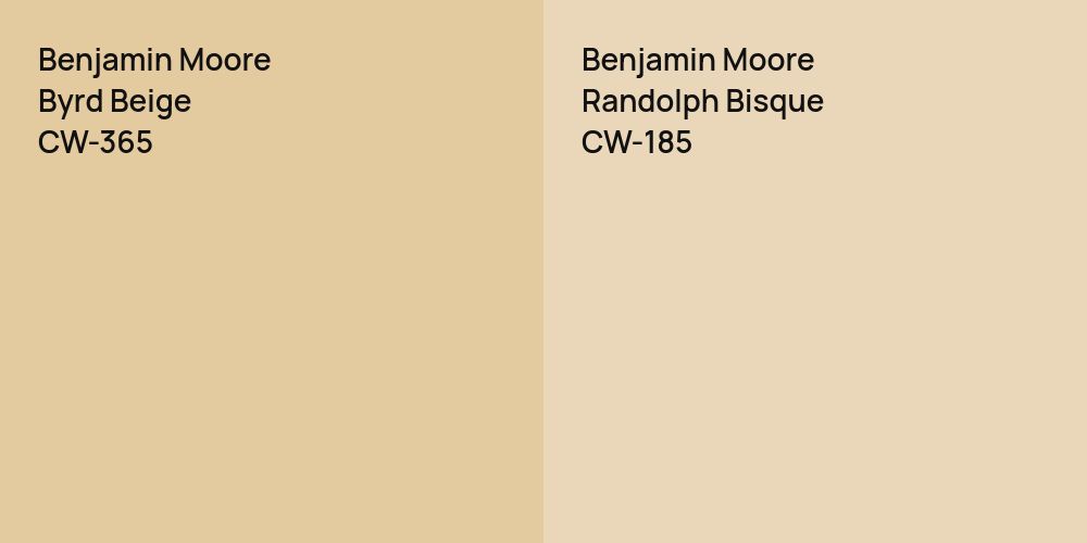 Benjamin Moore Byrd Beige vs. Benjamin Moore Randolph Bisque