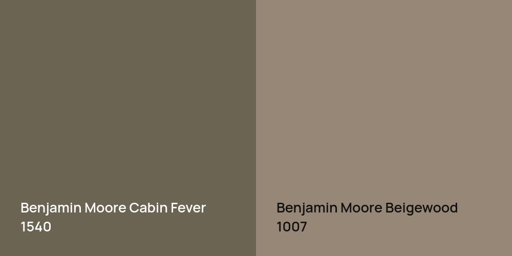 Benjamin Moore Cabin Fever vs. Benjamin Moore Beigewood