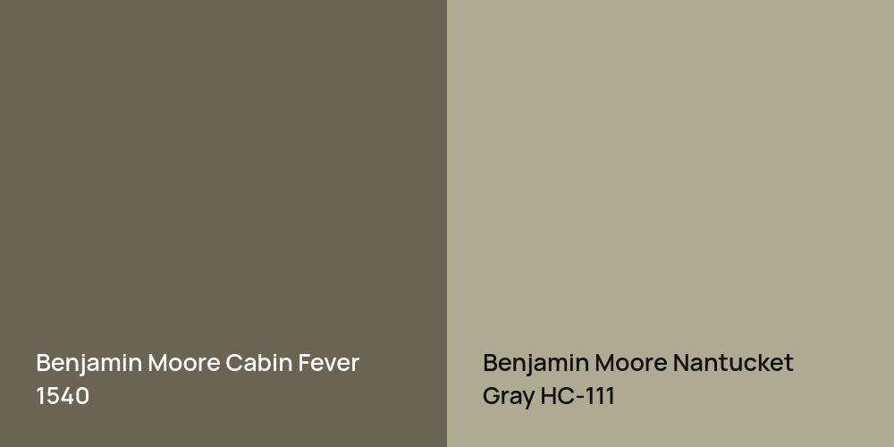 Benjamin Moore Cabin Fever vs. Benjamin Moore Nantucket Gray