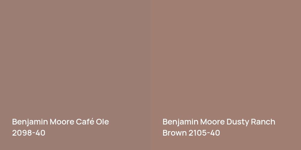 Benjamin Moore Café Ole vs. Benjamin Moore Dusty Ranch Brown