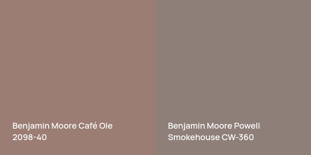 Benjamin Moore Café Ole vs. Benjamin Moore Powell Smokehouse