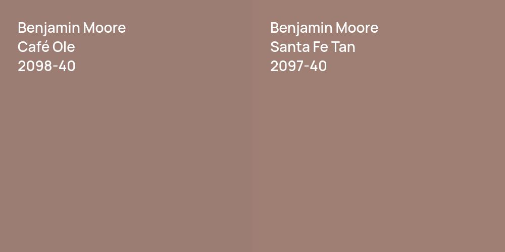 Benjamin Moore Café Ole vs. Benjamin Moore Santa Fe Tan