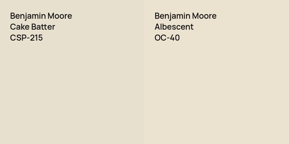 Benjamin Moore Cake Batter vs. Benjamin Moore Albescent