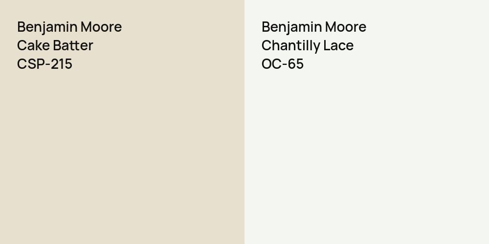 Benjamin Moore Cake Batter vs. Benjamin Moore Chantilly Lace