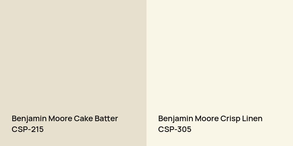 Benjamin Moore Cake Batter vs. Benjamin Moore Crisp Linen