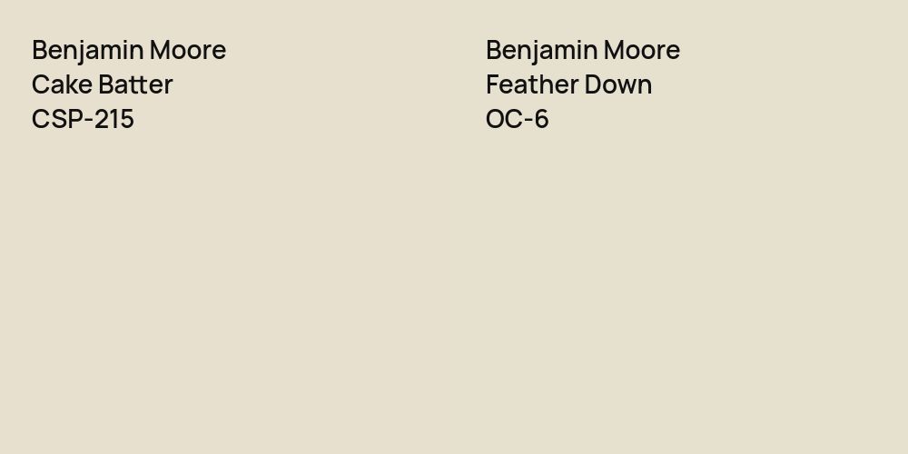 Benjamin Moore Cake Batter vs. Benjamin Moore Feather Down