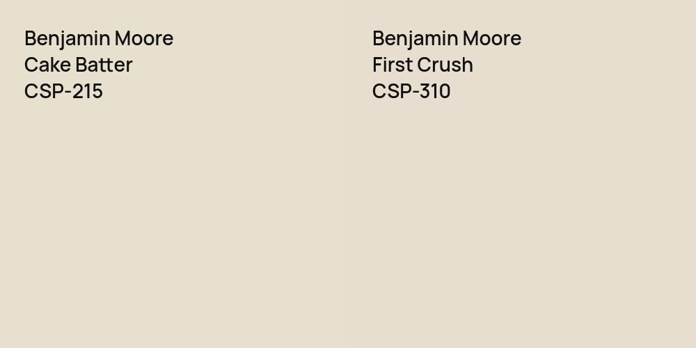 Benjamin Moore Cake Batter vs. Benjamin Moore First Crush