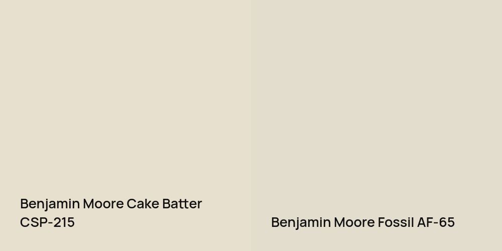 Benjamin Moore Cake Batter vs. Benjamin Moore Fossil