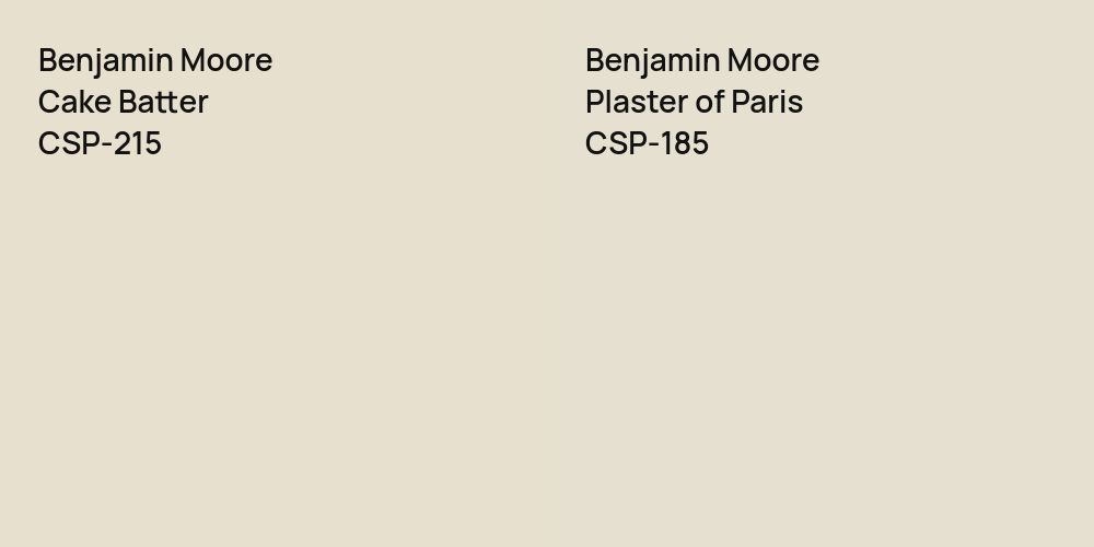 Benjamin Moore Cake Batter vs. Benjamin Moore Plaster of Paris